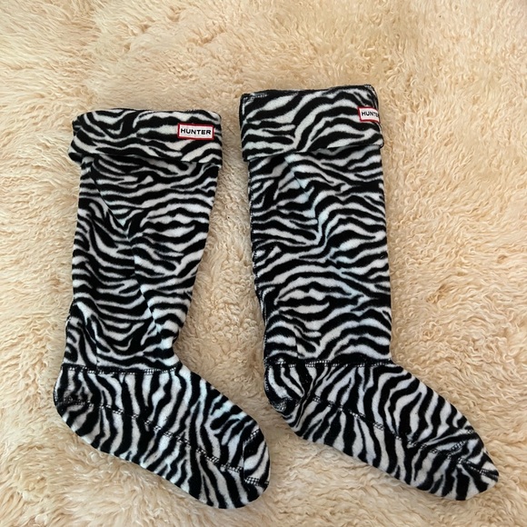 Hunter Accessories - Hunter Original Tall MOUSTACHE Boot Socks Liner Zebra Black White Size US M/L